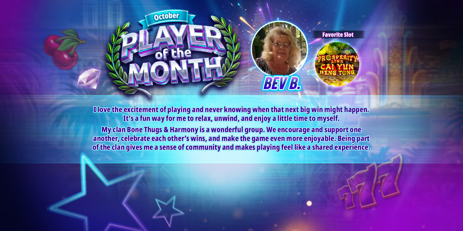 Hard Rock Jackpot Planet Player of the Month: Bev B.