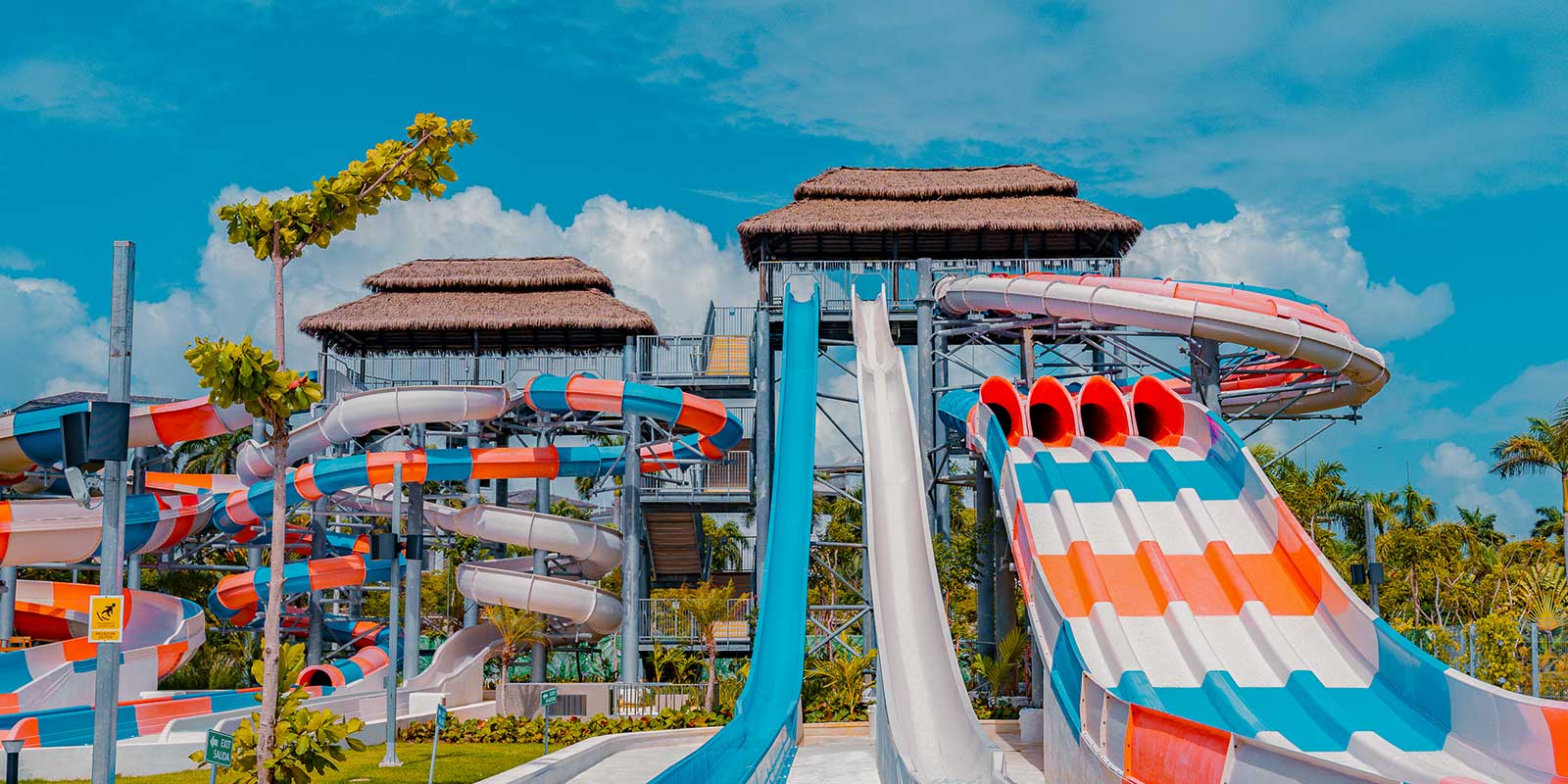 a water park with a slide