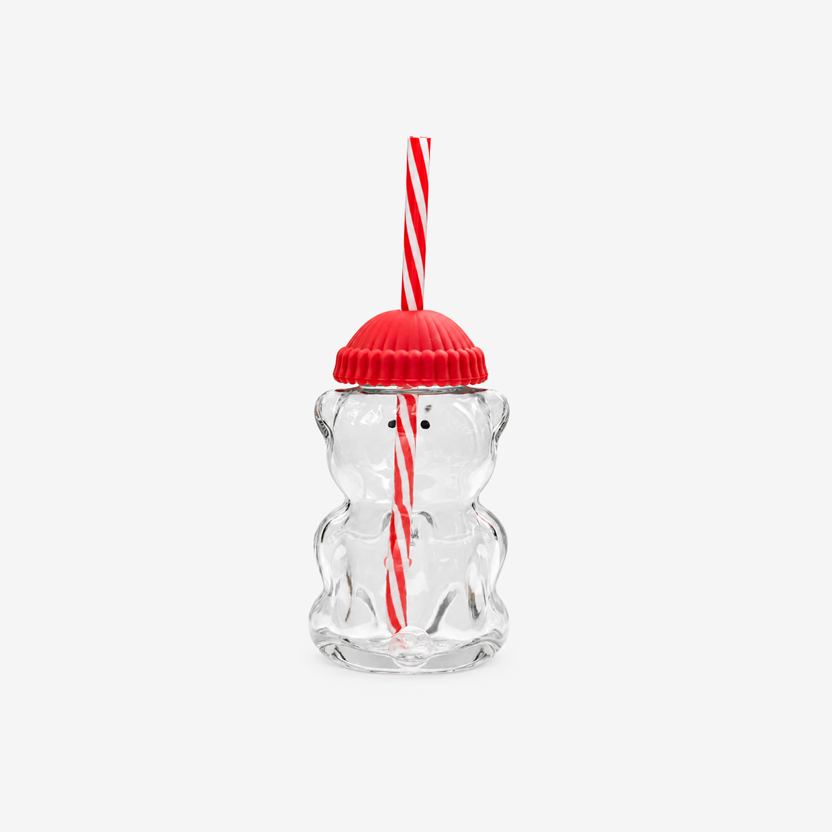 4oz Glass Mini Bear in Red image number 2