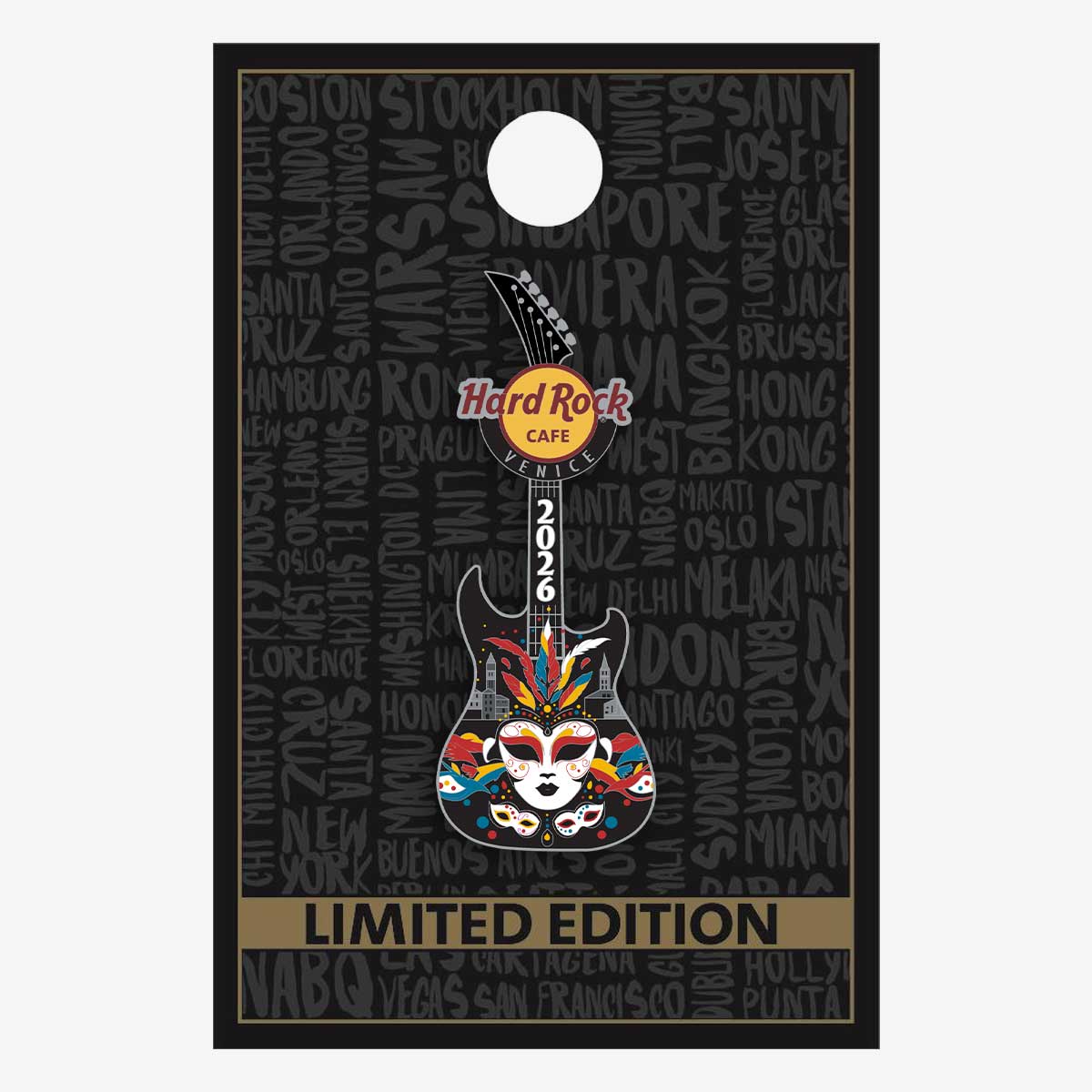 Limited Edition 2026 Venice Masked Guitar Pin image number 2