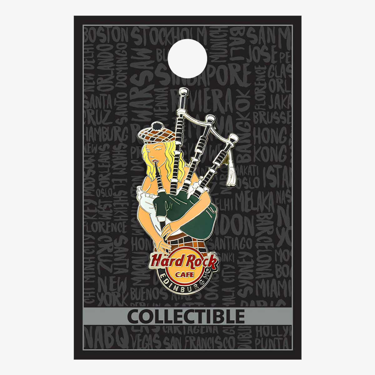 Collectible Edinburgh Bagpipe Girl Pin image number 2