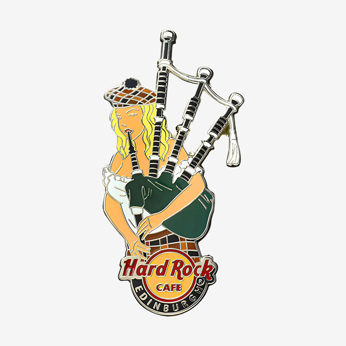 Collectible Edinburgh Bagpipe Girl Pin image number 1